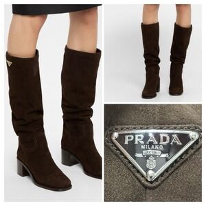 Prada Brown Lace Up Boots